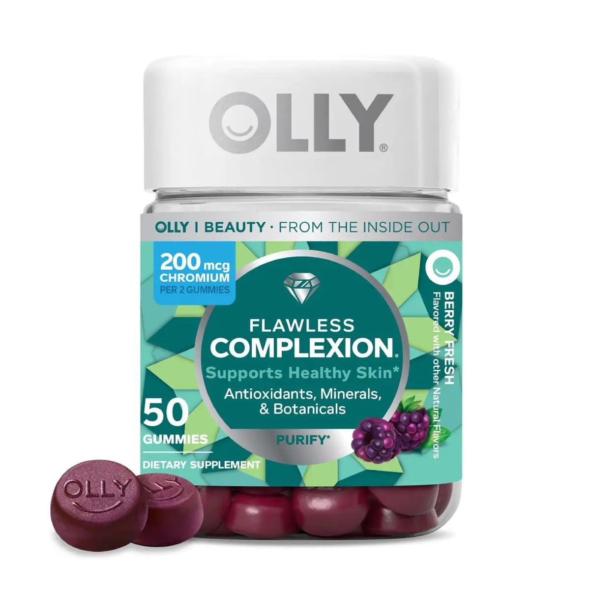 OLLY Flawless Complexion 50 Gomitas Vitaminas para la Piel con Zinc y Antioxidantes - Hi Vitamins