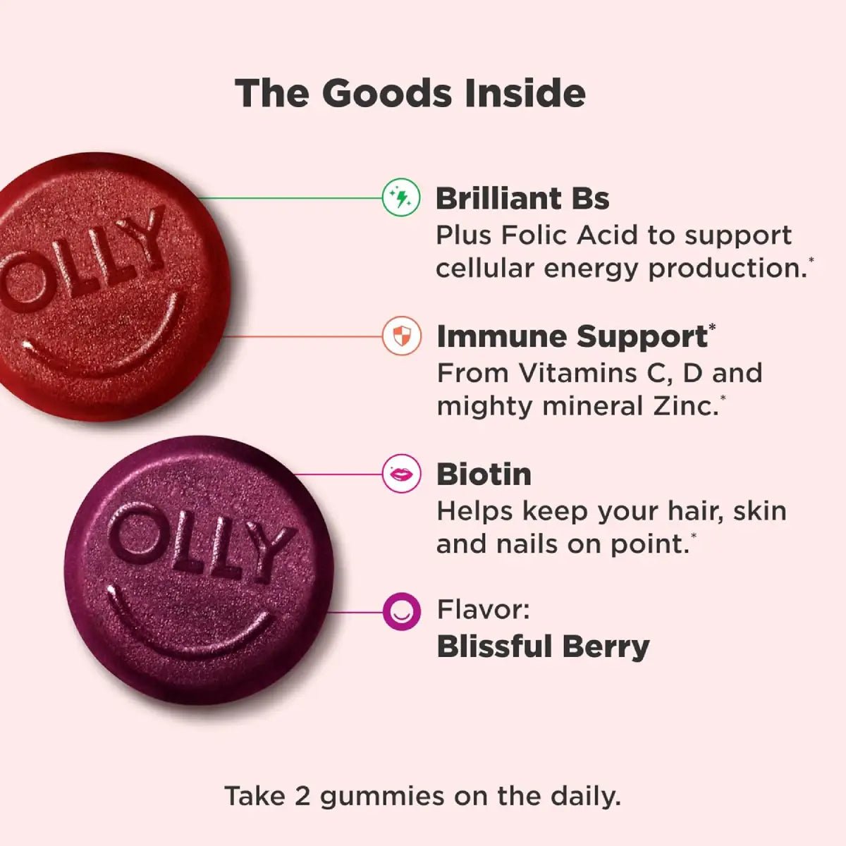 OLLY Multivitamínicos para Mujer 90 Gomitas sabor Bayas - Hi Vitamins