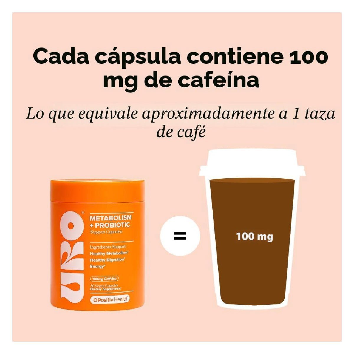 O Positive Health URO Metabolism + Probiotic Support 30 Cápsulas Apoyo Metabolismo, Salud Digestiva y Energía - Hi Vitamins