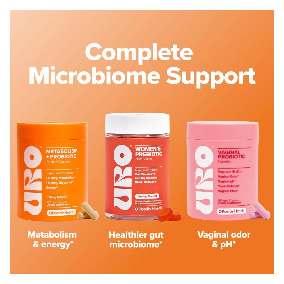 O Positive Health URO Metabolism + Probiotic Support 30 Cápsulas Apoyo Metabolismo, Salud Digestiva y Energía - Hi Vitamins