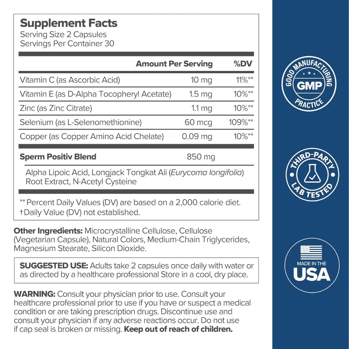 O Positiv Health PREGGO Sperm Health 60 cápsulas - Hi Vitamins