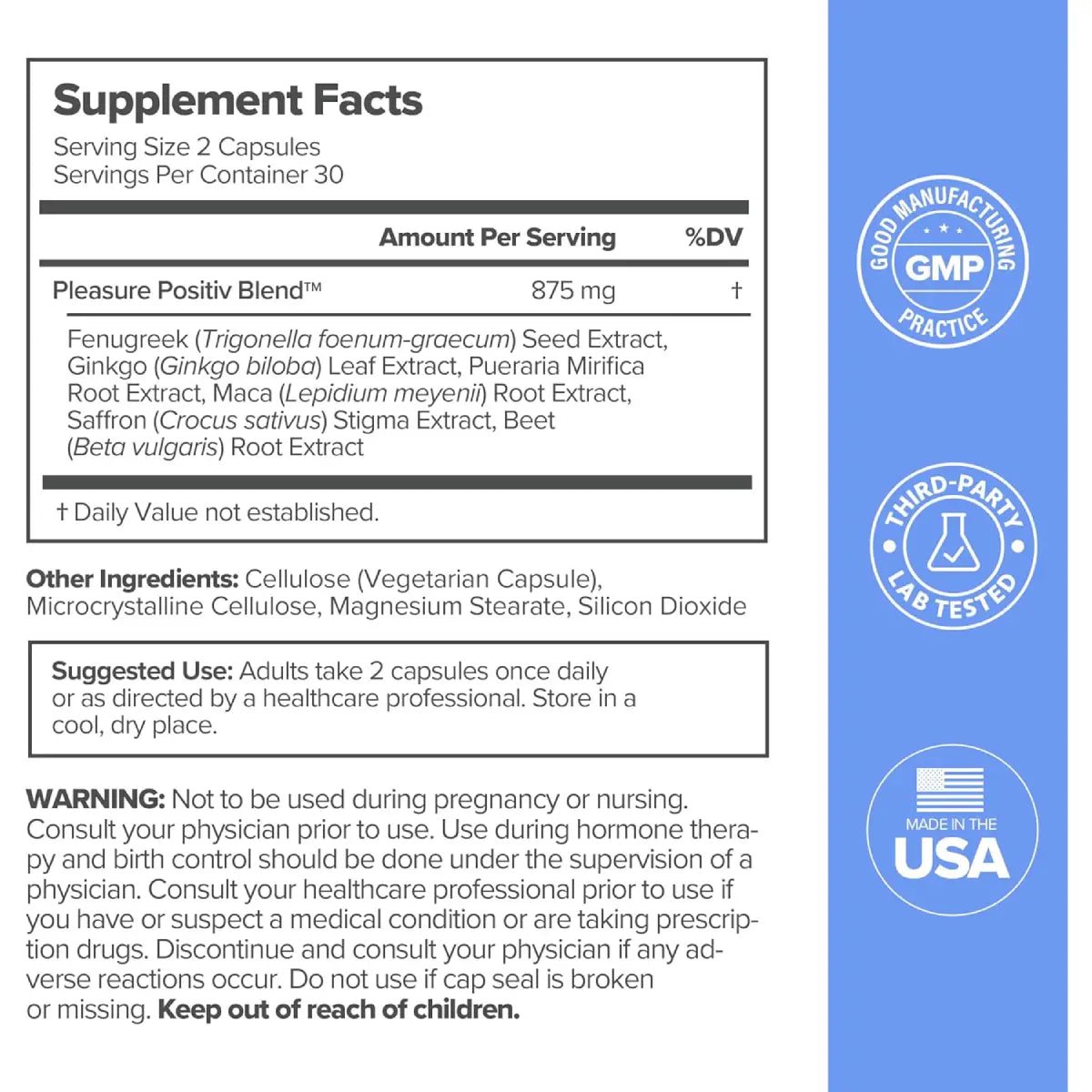 O Positiv Health® Meno Vaginal Moisture 60 Cápsulas - Hi Vitamins