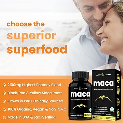 Nutra Champs Maca 2100 Mg 180 Cápsulas - Hi Vitamins