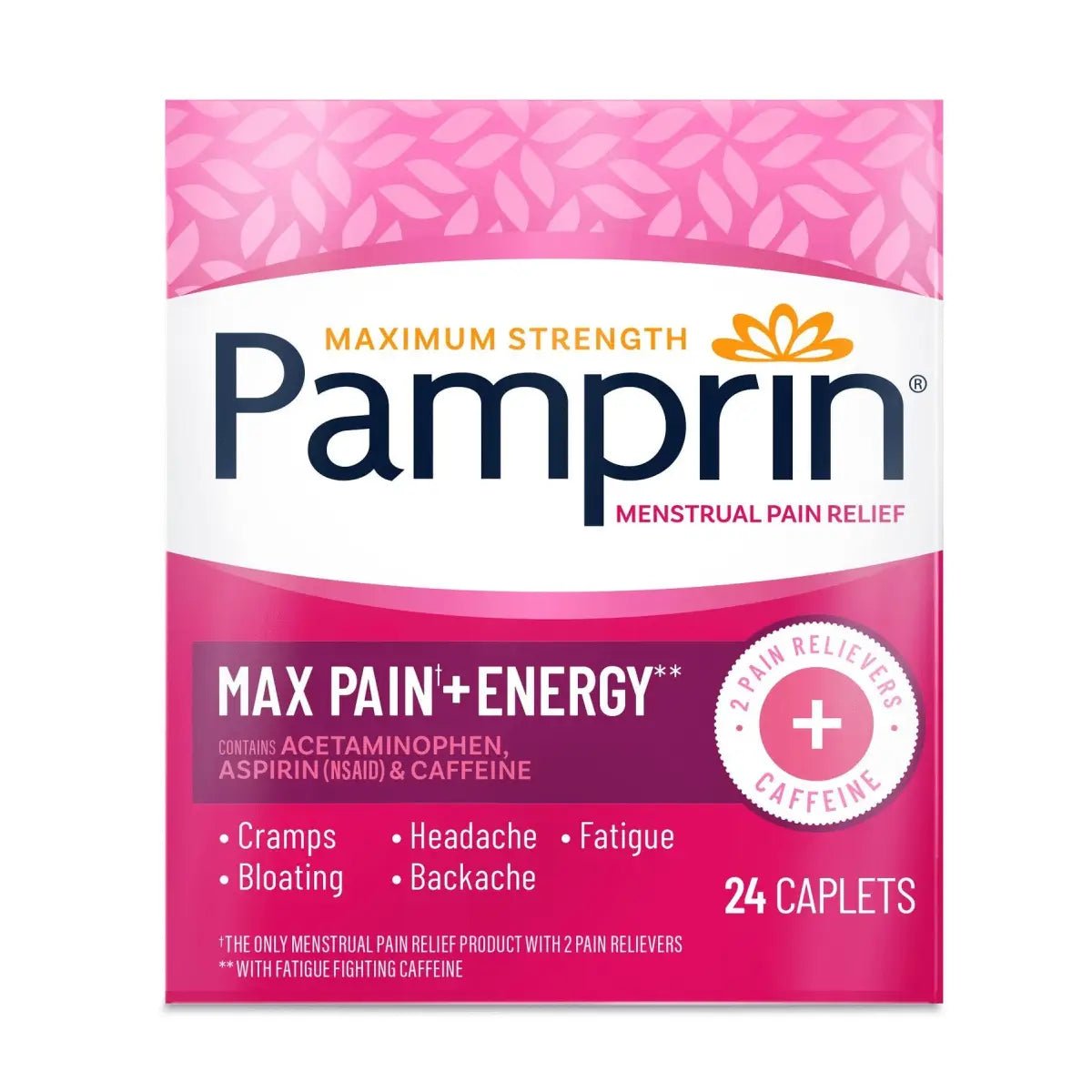 Pamprin® Alivio al Dolor Intenso + Energía 24 Comprimidos - Hi Vitamins