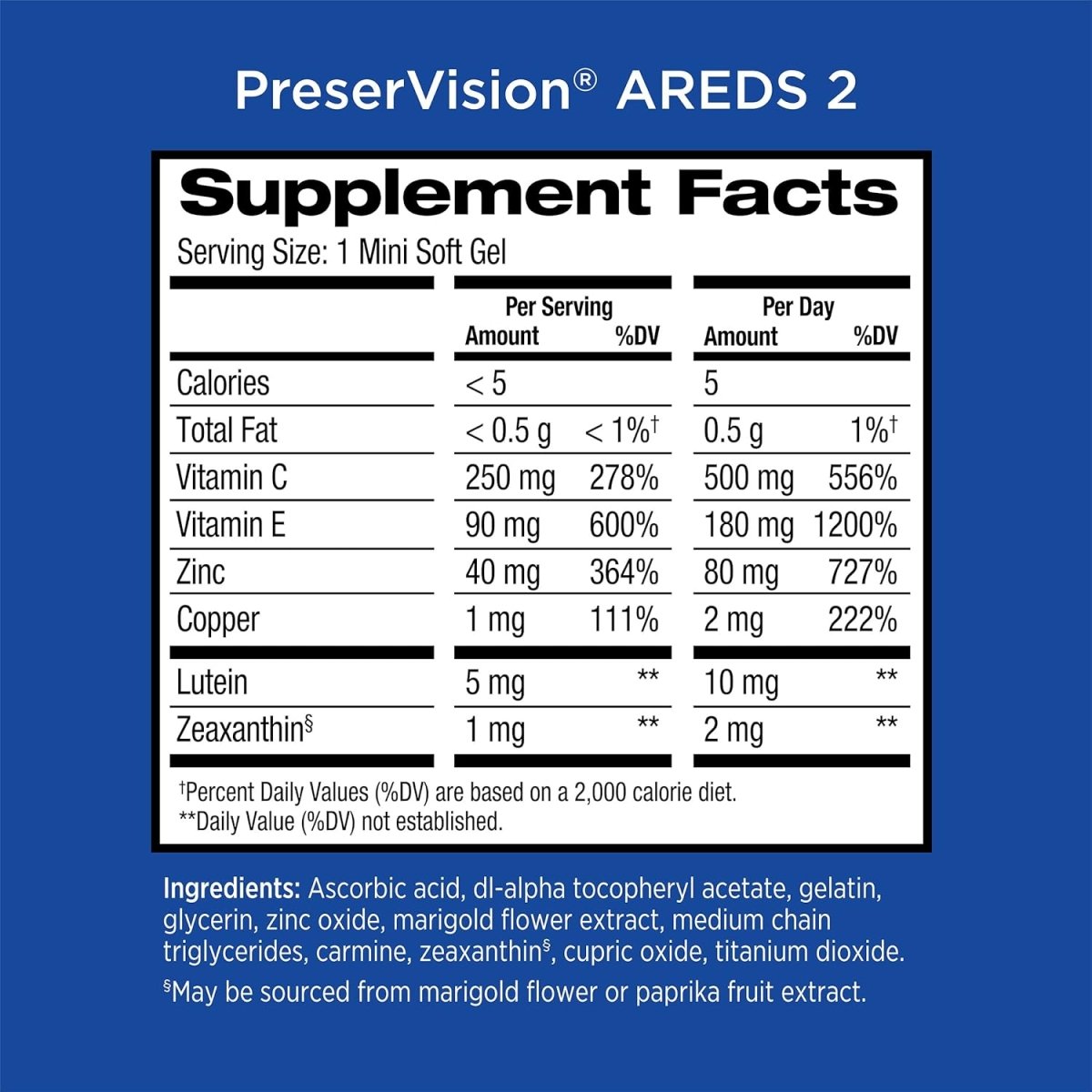 Preservision Areds 2 120 Mini Softgels - Hi Vitamins