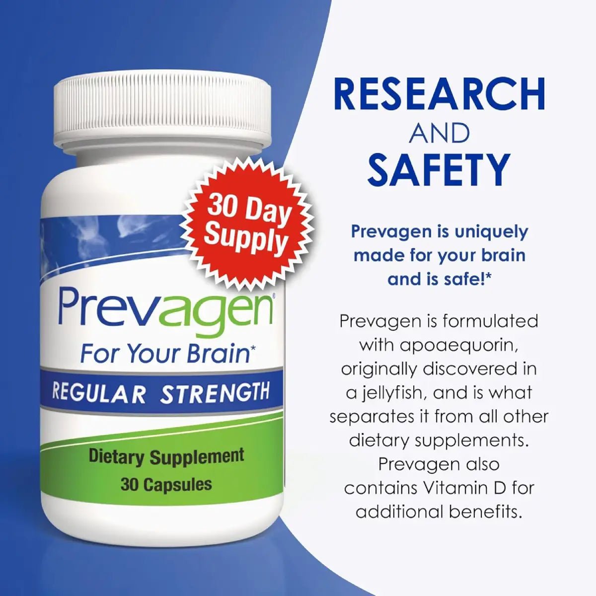 Prevagen® Regular Strength 30 Cápsulas - Hi Vitamins