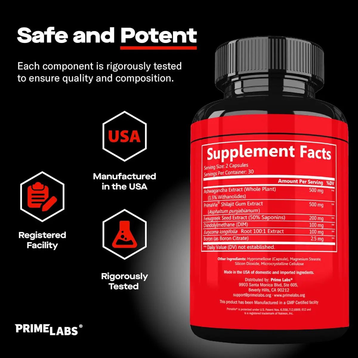 Prime Labs® Prime Test Pro 5000 Mg 60 Cápsulas - Hi Vitamins