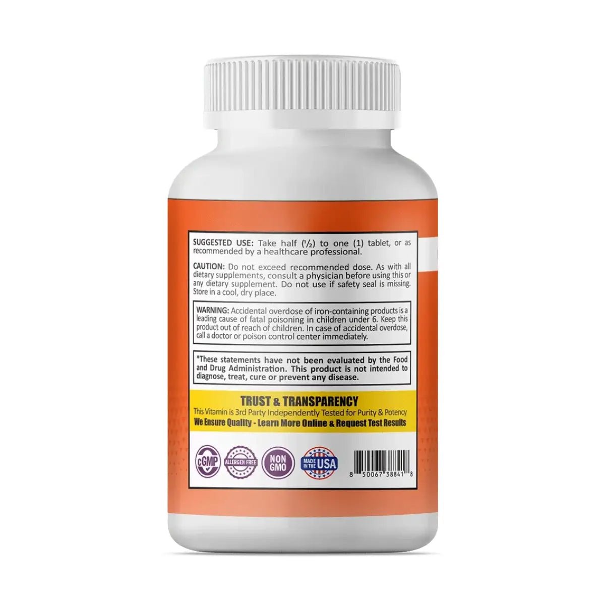 ProCare Health® Hierro 60 mg + Vitamina C 90 Tabletas - Hi Vitamins