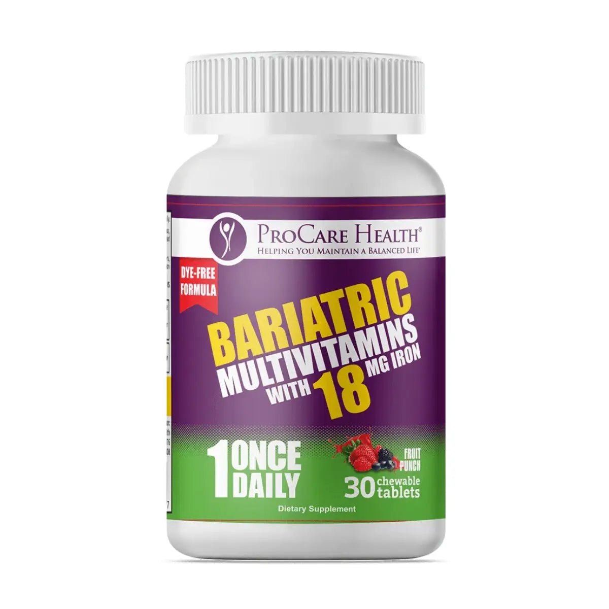ProCare Health® Multivitamínico Bariátrico 30 Tabletas Masticables Sabor Fruit Punch - Hi Vitamins