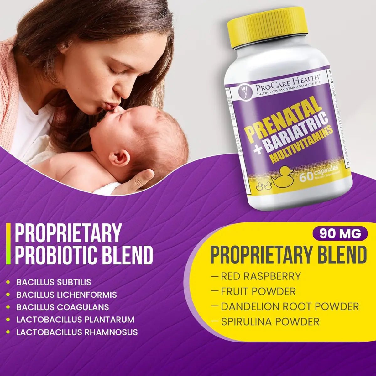 ProCare Health® Multivitamínico Bariátrico Prenatal 60 Cápsulas - Hi Vitamins