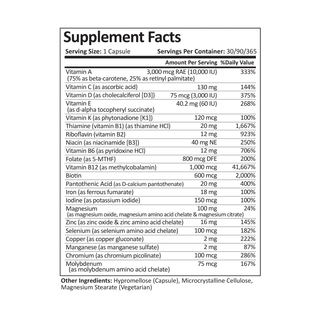 ProCare Health® Multivitamínico Bariátrico con Hierro 30 Cápsulas - Hi Vitamins