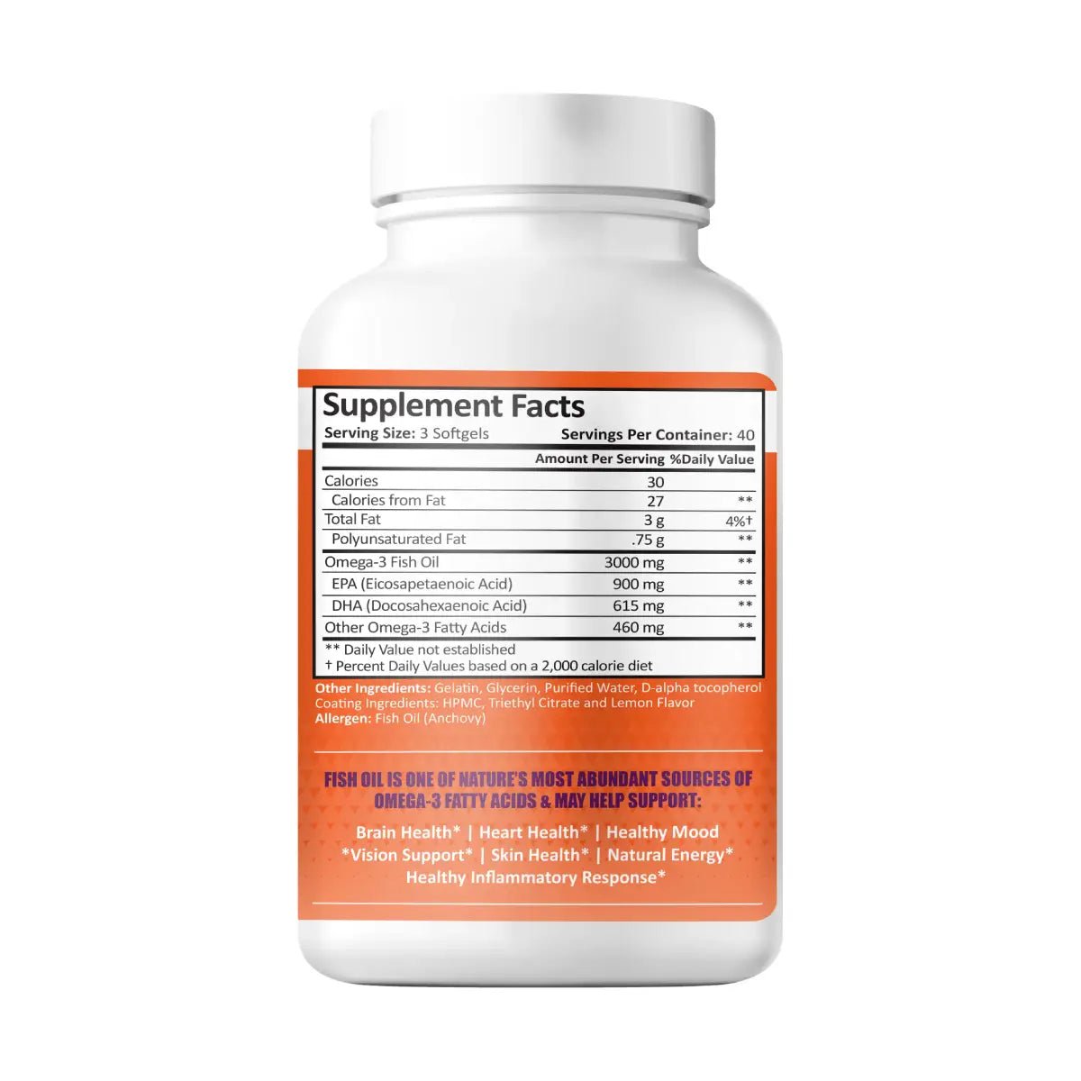 ProCare Health® Omega - 3 de Pescado 3,000 mg con EPA y DHA 120 Softgels - Hi Vitamins