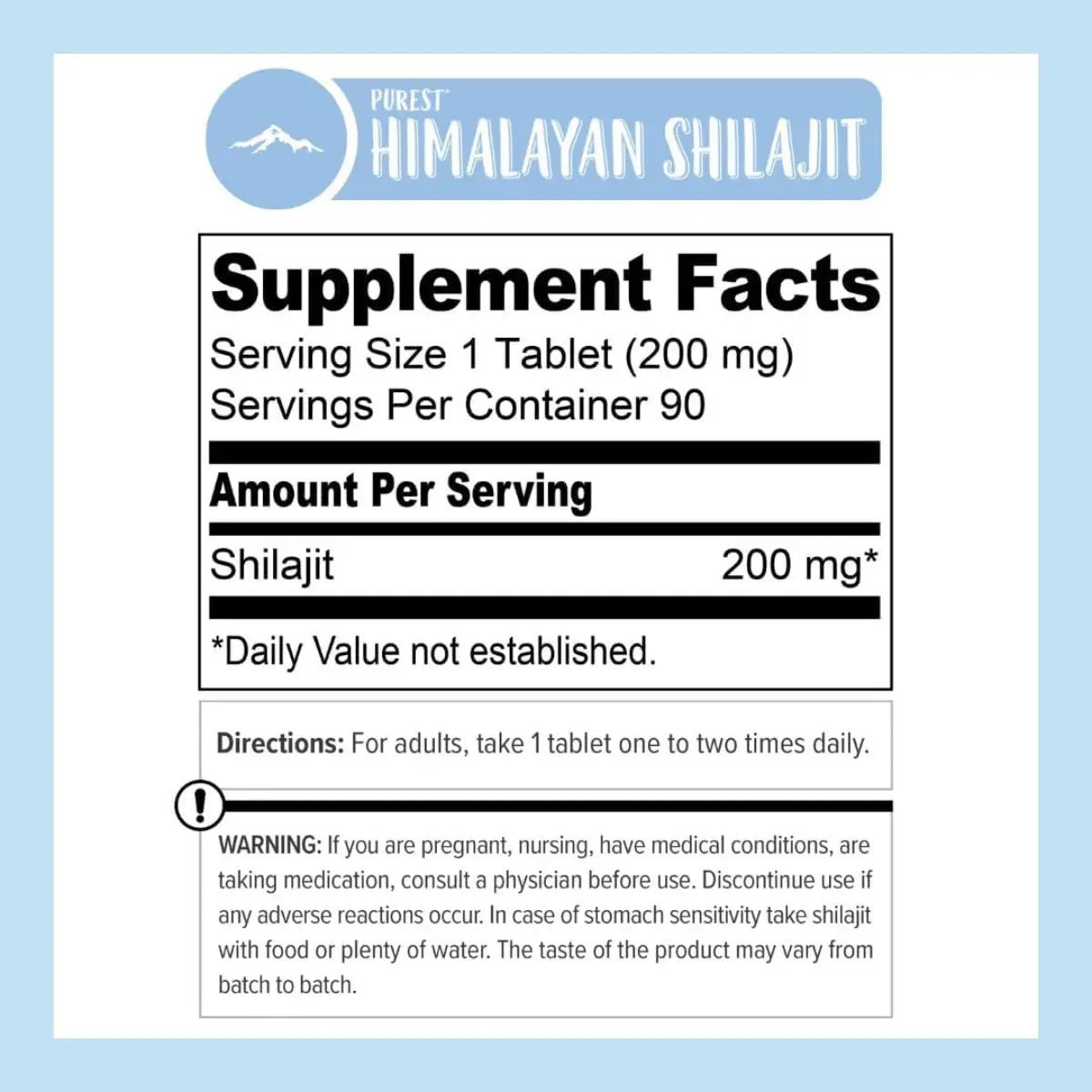 Pure Himalayan® Himalayan Shilajit 90 Tabletas - Hi Vitamins