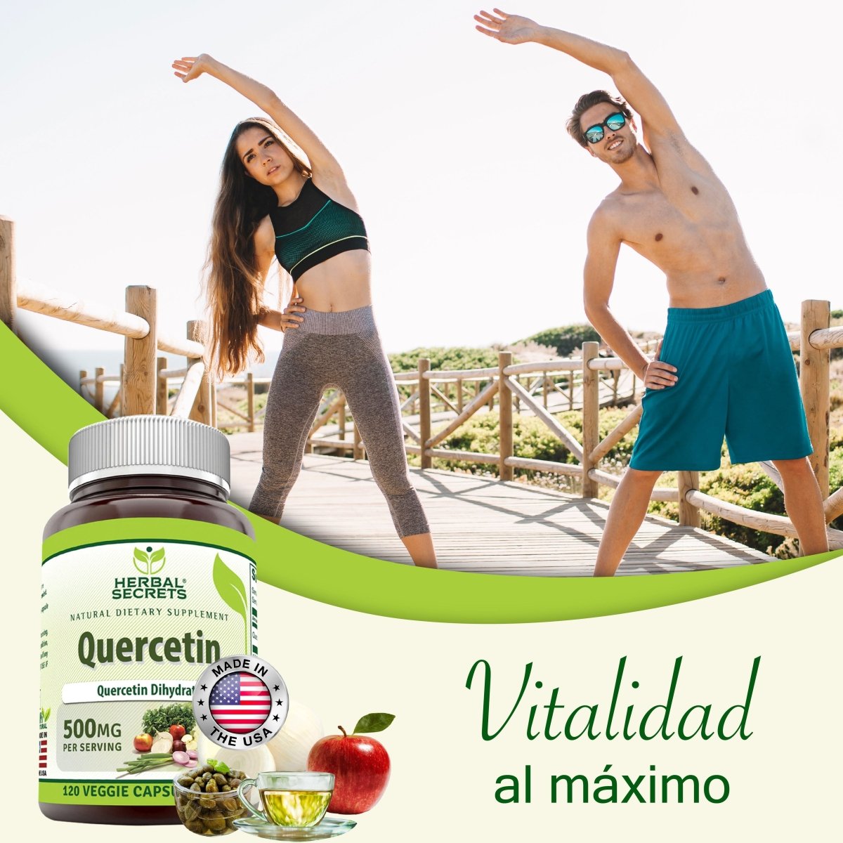 Herbal Secrets® Quercetina 500mg 120 Cápsulas - Hi Vitamins