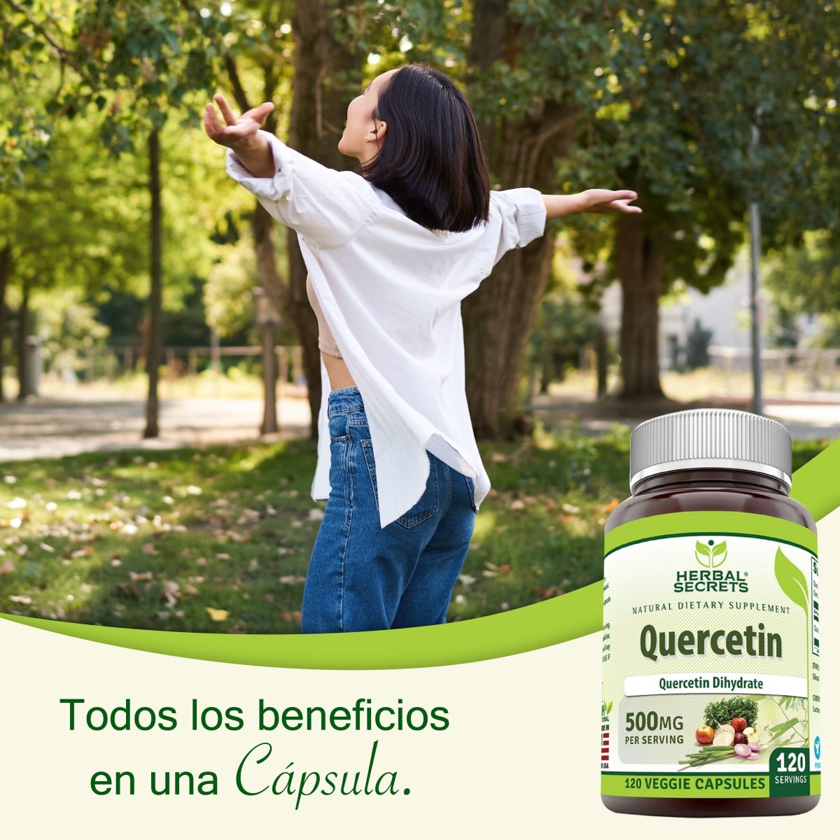 Herbal Secrets® Quercetina 500mg 120 Cápsulas - Hi Vitamins