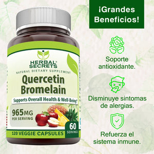 HERBAL SECRETS® QUERCETIN WITH BROMELAIN 120 CAPSULES