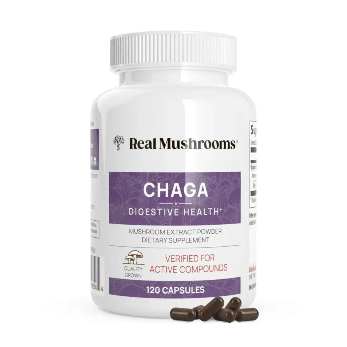 Real Mushrooms Chaga Salud Digestiva 500 mg 120 cápsulas - Hi Vitamins