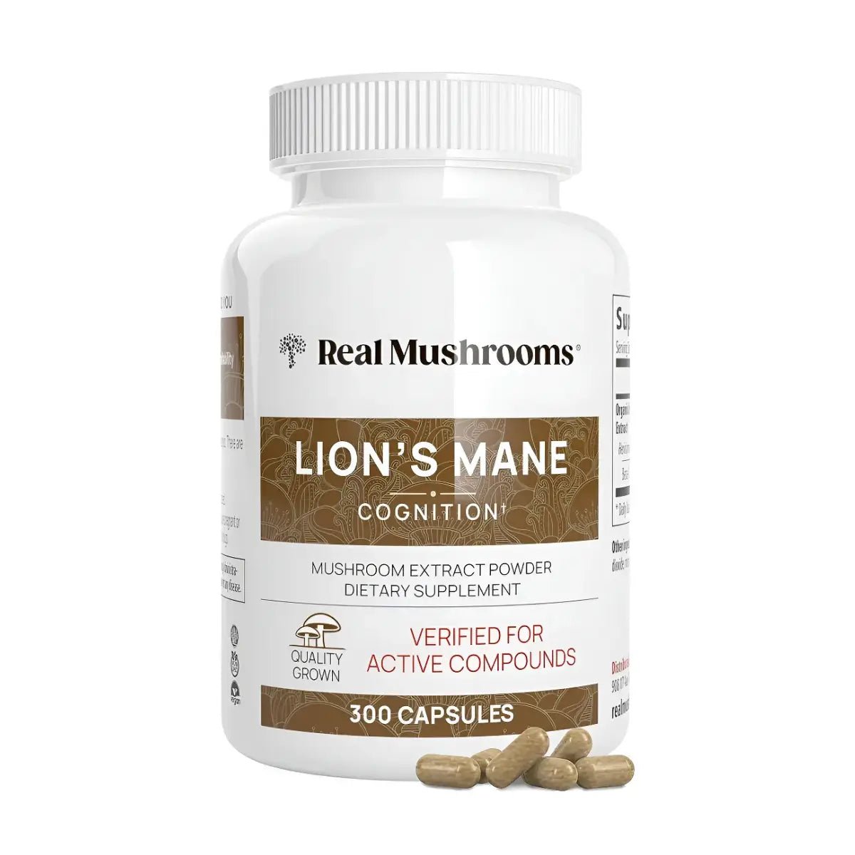 Real Mushrooms Lion&#39;s Mane Cognition 300 Cápsulas - Hi Vitamins
