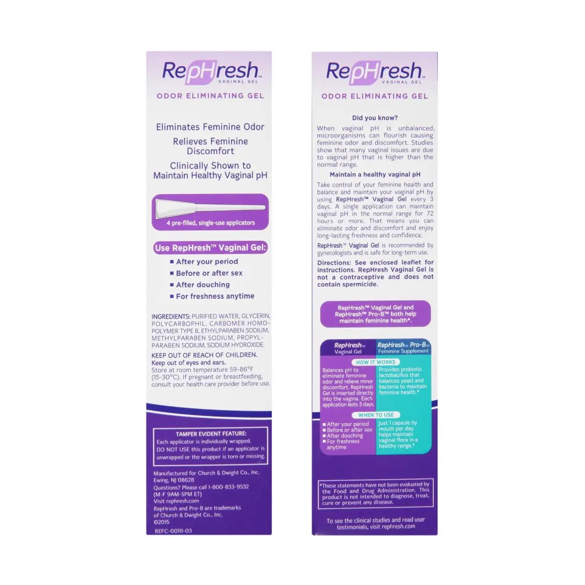 RepHresh Gel Vaginal 4 Pack 2 Grs - Hi Vitamins