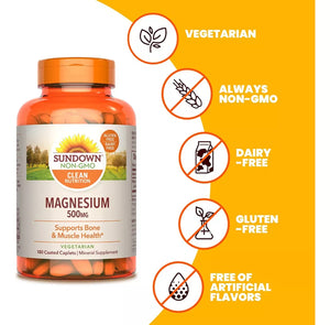 Sundown Naturals Magnesium 500 mg 180 Cápsulas