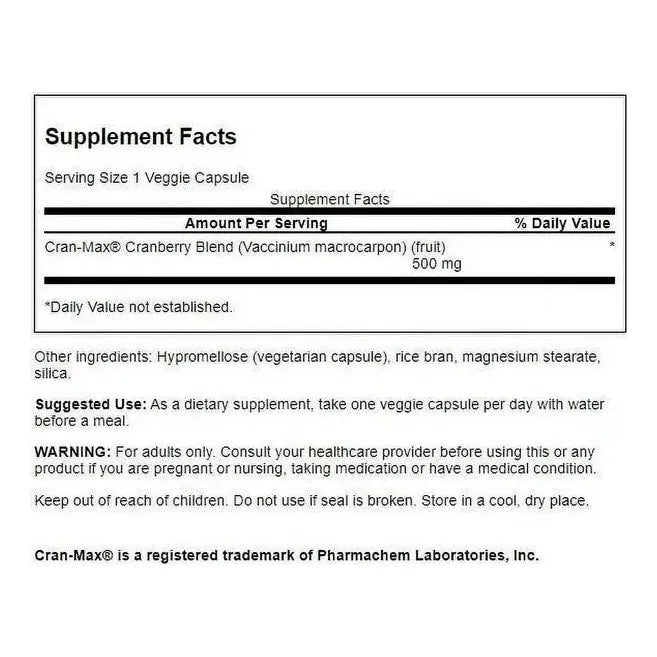 Swanson Cran - Max 500mg 120 Cápsulas - Hi Vitamins