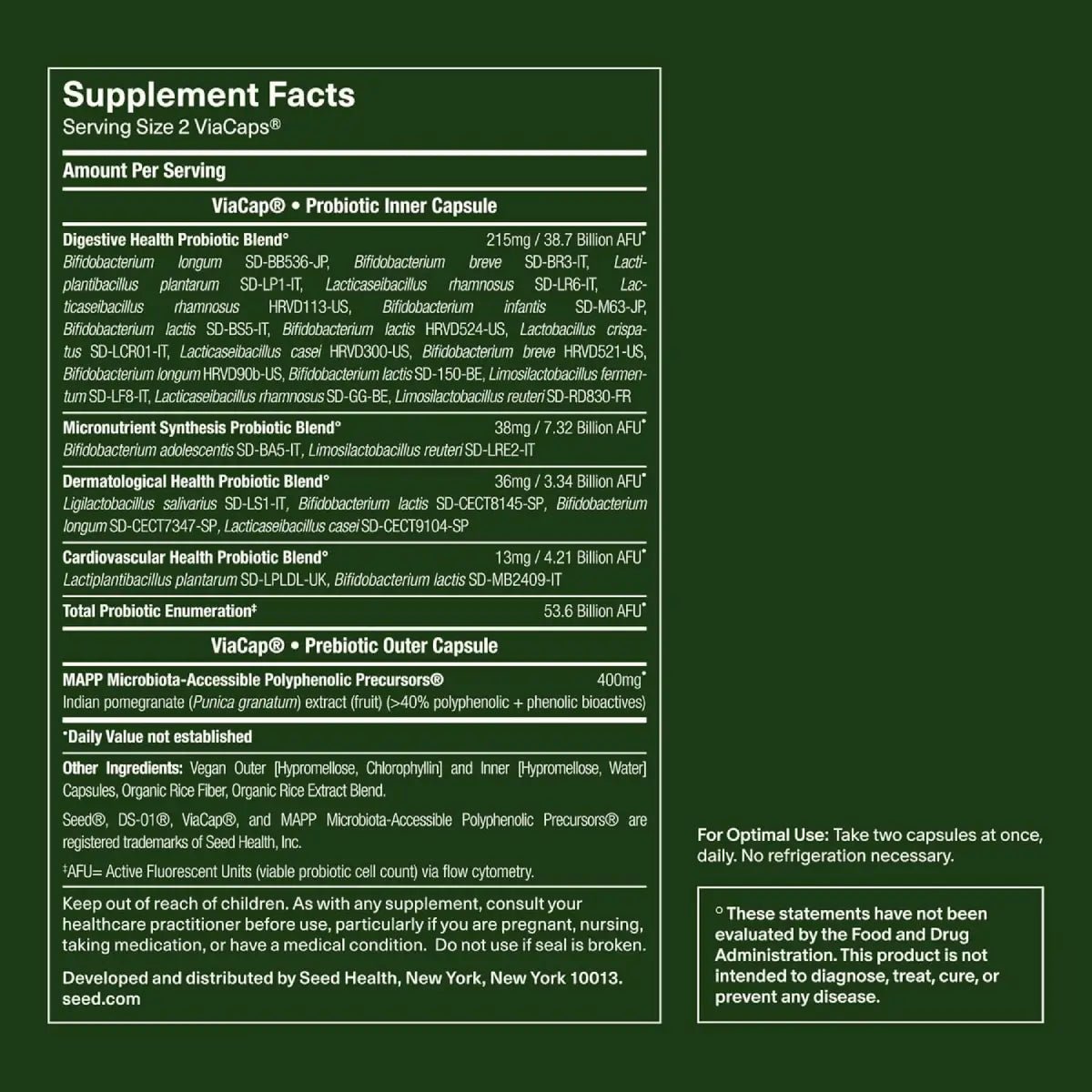 Seed DS - 01 Simbiótico Diario 60 Cápsulas - Hi Vitamins