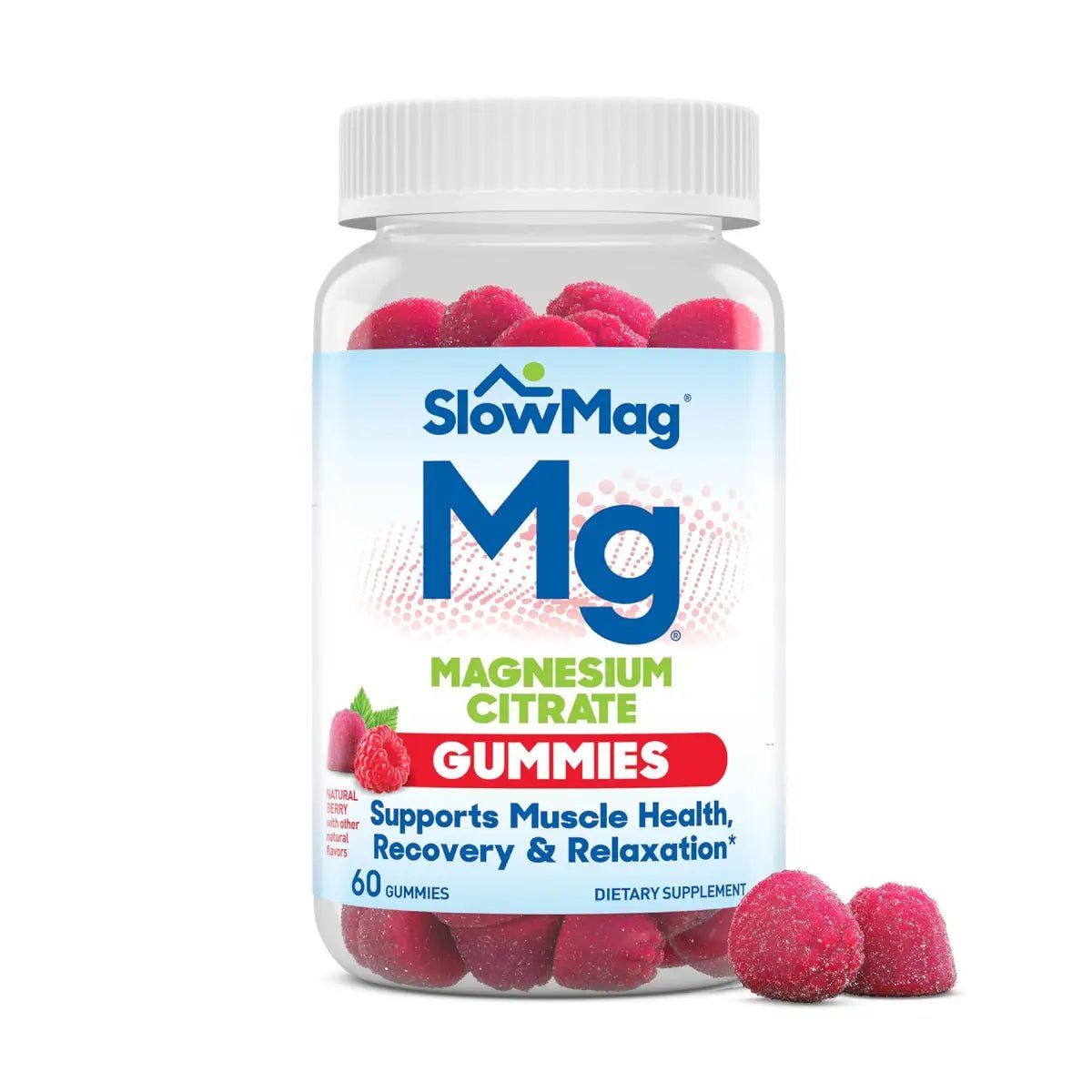 SlowMag® Mg Citrato de Magnesio 60 Gomitas sabor Frutos Rojos - Hi Vitamins