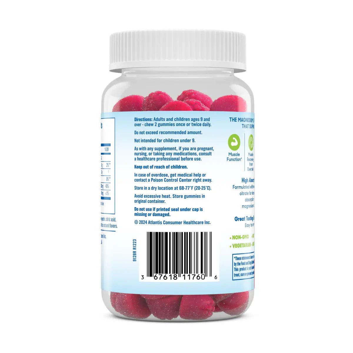 SlowMag® Mg Citrato de Magnesio 60 Gomitas sabor Frutos Rojos - Hi Vitamins