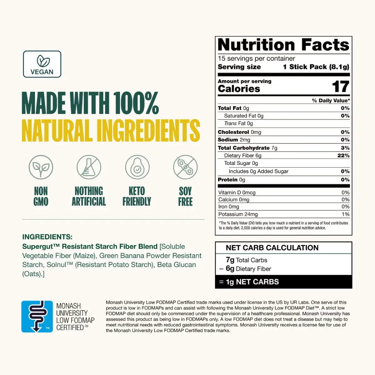 Supergut GLP1 Soporte Diario en Polvo de Alta fibra 15 porciones - Hi Vitamins