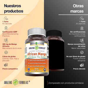 AMAZING NUTRITION AFRICAN MANGO WITH GREEN TEA EXTRACT 500 MG 60 CAPSULES