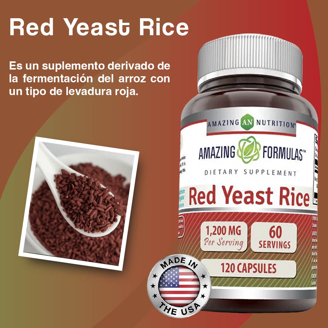 Amazing Nutrition Red Yeast Rice 1200mg 120 Cápsulas - Hi Vitamins