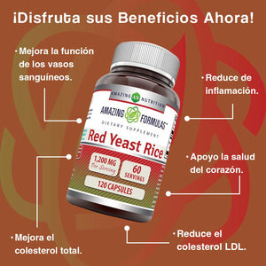 AMAZING NUTRITION RED YEAST RICE 1200MG 120 CAPSULES