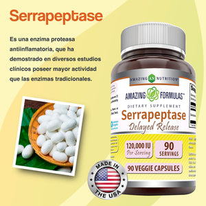 AMAZING FORMULAS SERRAPEPTASE 120 000 IU BOTE 90 CAPSULES