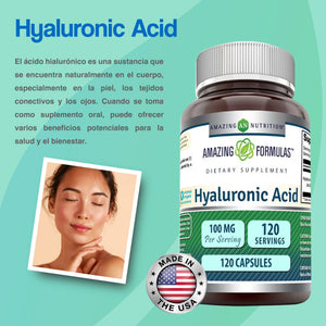 AMAZING NUTRITION HYALURONIC ACID 100MG 120 CAPSULES