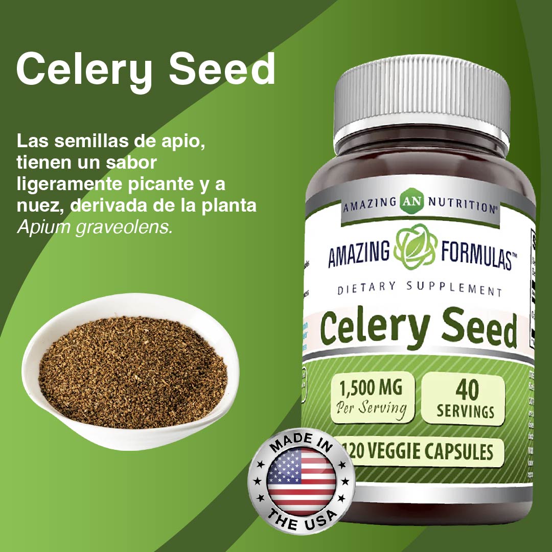 Amazing Formulas Semillas de Apio 1500mg 120 Cápsulas - Hi Vitamins