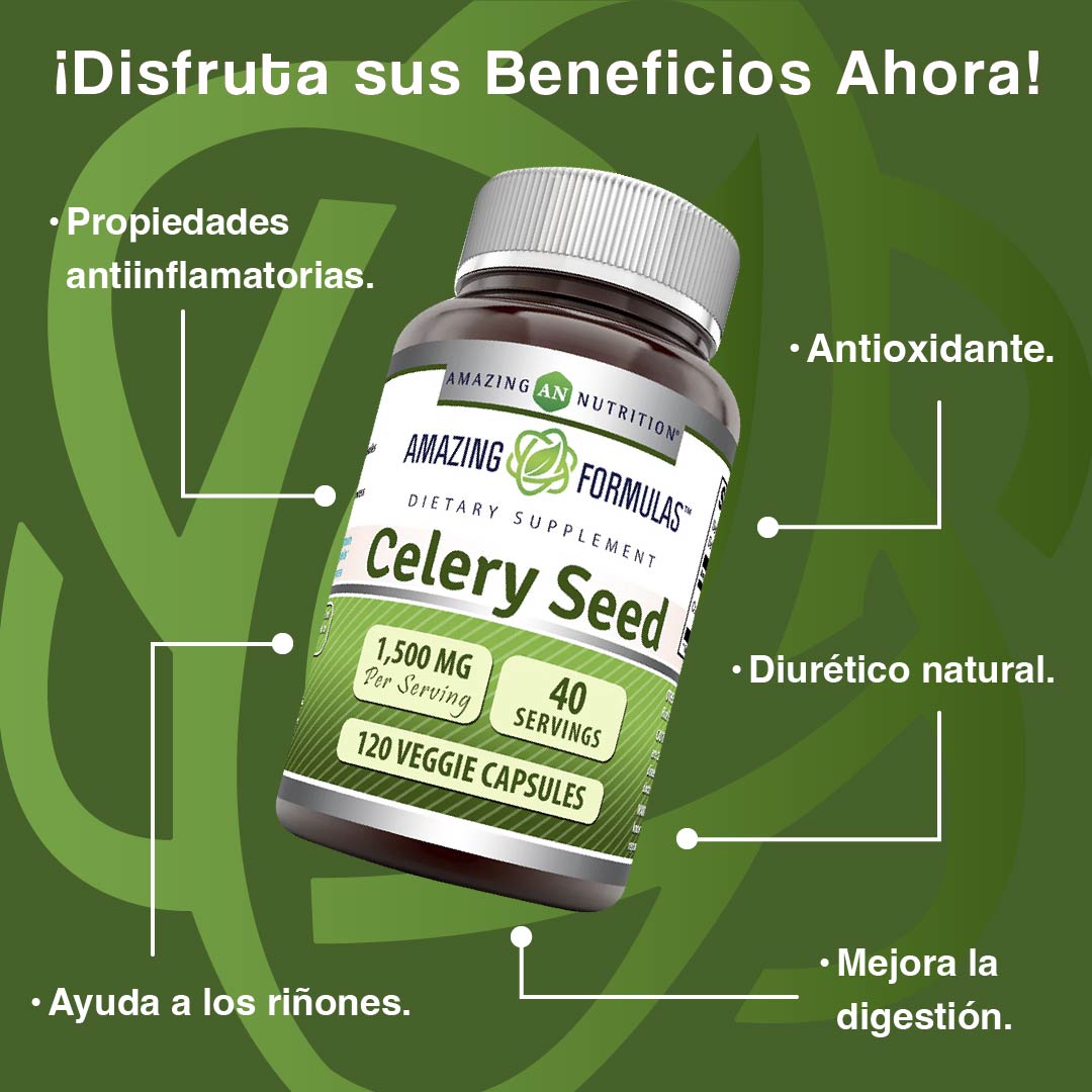 Amazing Formulas Semillas de Apio 1500mg 120 Cápsulas - Hi Vitamins