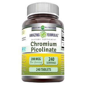 AMAZING NUTRITION CHROMIUM PICOLINATE 200 MCG 240 TABLETS