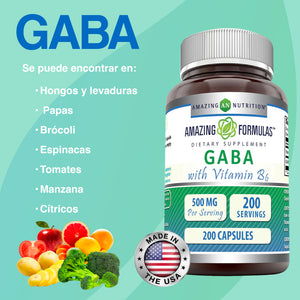 AMAZING NUTRITION GABA 500MG 200 CAPSULES