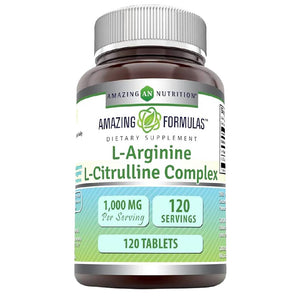 AMAZING FORMULAS L-ARGININE L-CITRULLINE 1000 MG 120 TABLETS