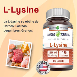 AMAZING NUTRITION L-LYSINE 1000 MG 180 TABLETS