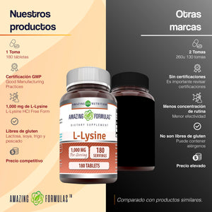 AMAZING NUTRITION L-LYSINE 1000 MG 180 TABLETS