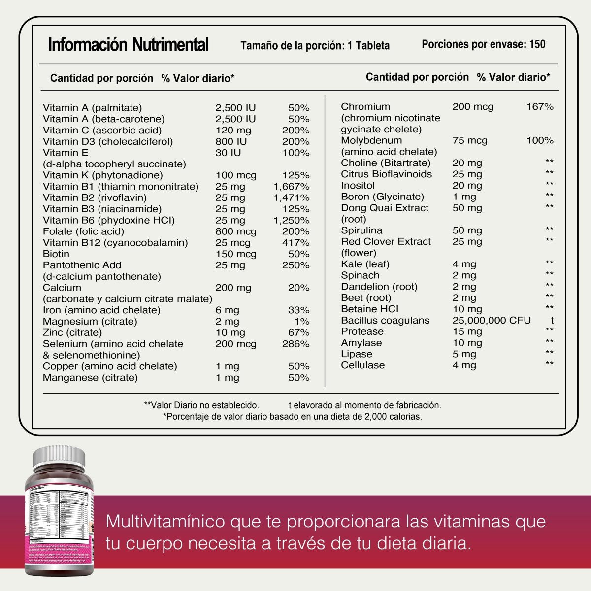 Amazing Formulas Womens' One Multiple 150 Tabletas - Hi Vitamins