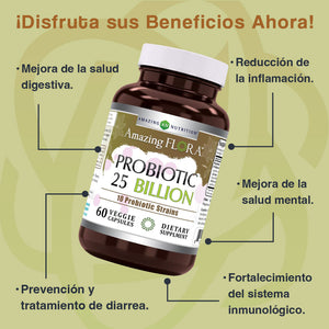 AMAZING NUTRITION FLORA PROBIOTIC 25 BILLION 60 CAPSULES