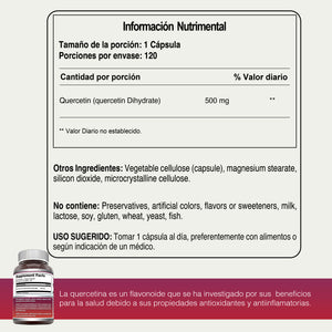 Amazing Formulas Quercetin 500 Mg  Quercentina 120 Cápsulas