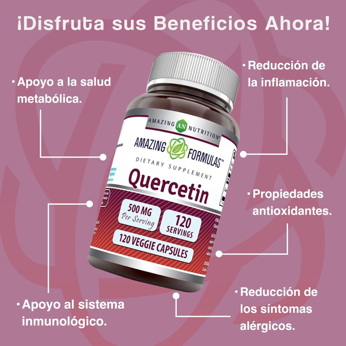 AMAZING FORMULAS QUERCETIN 500 MG 120 CAPSULES - Hi Vitamins