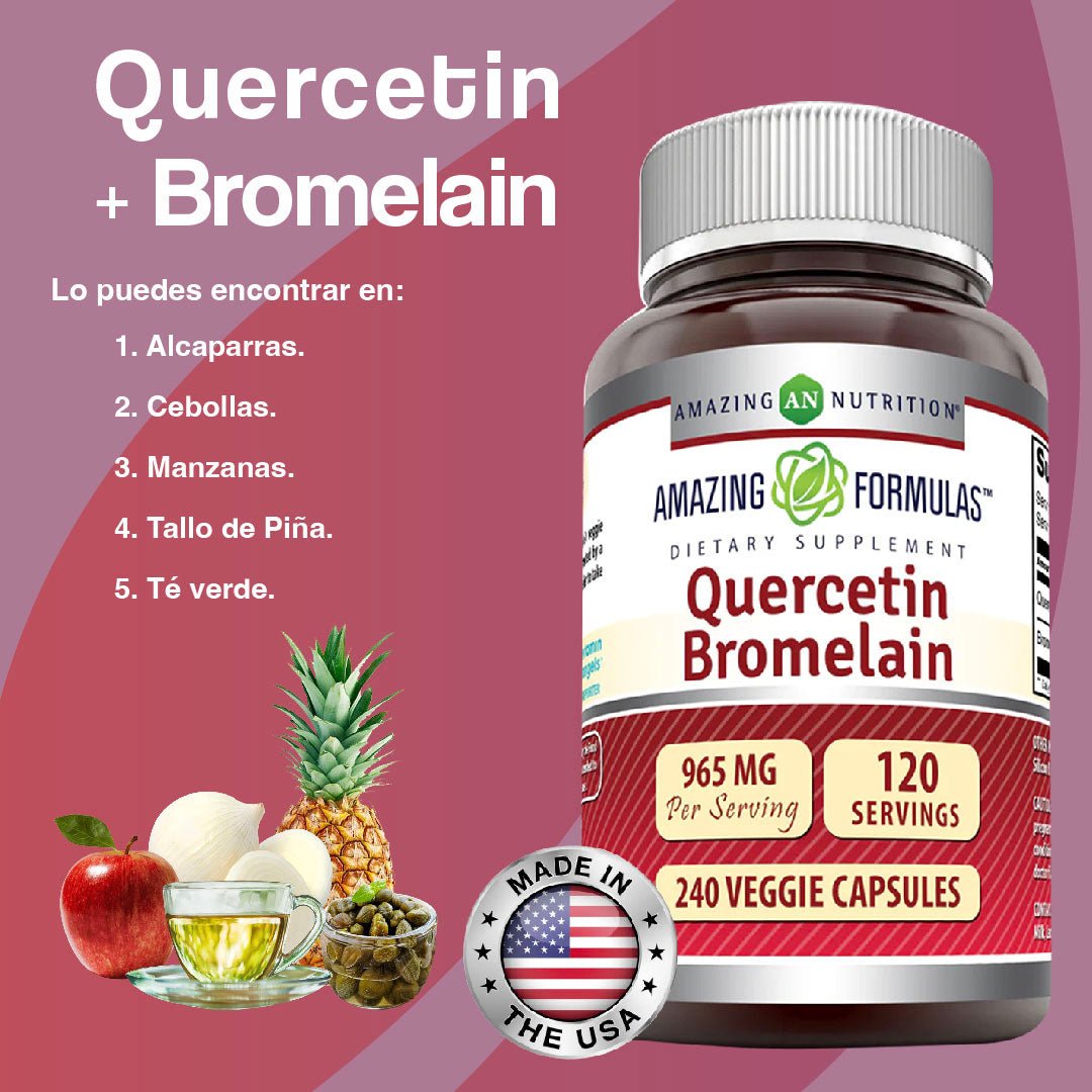 Amazing Nutrition Quercetina con Bromelina 240 Cápsulas - Hi Vitamins