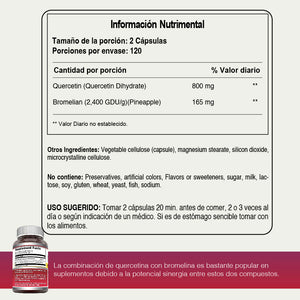 AMAZING FORMULAS QUERCETIN BROMELAIN 240 CAPSULAS