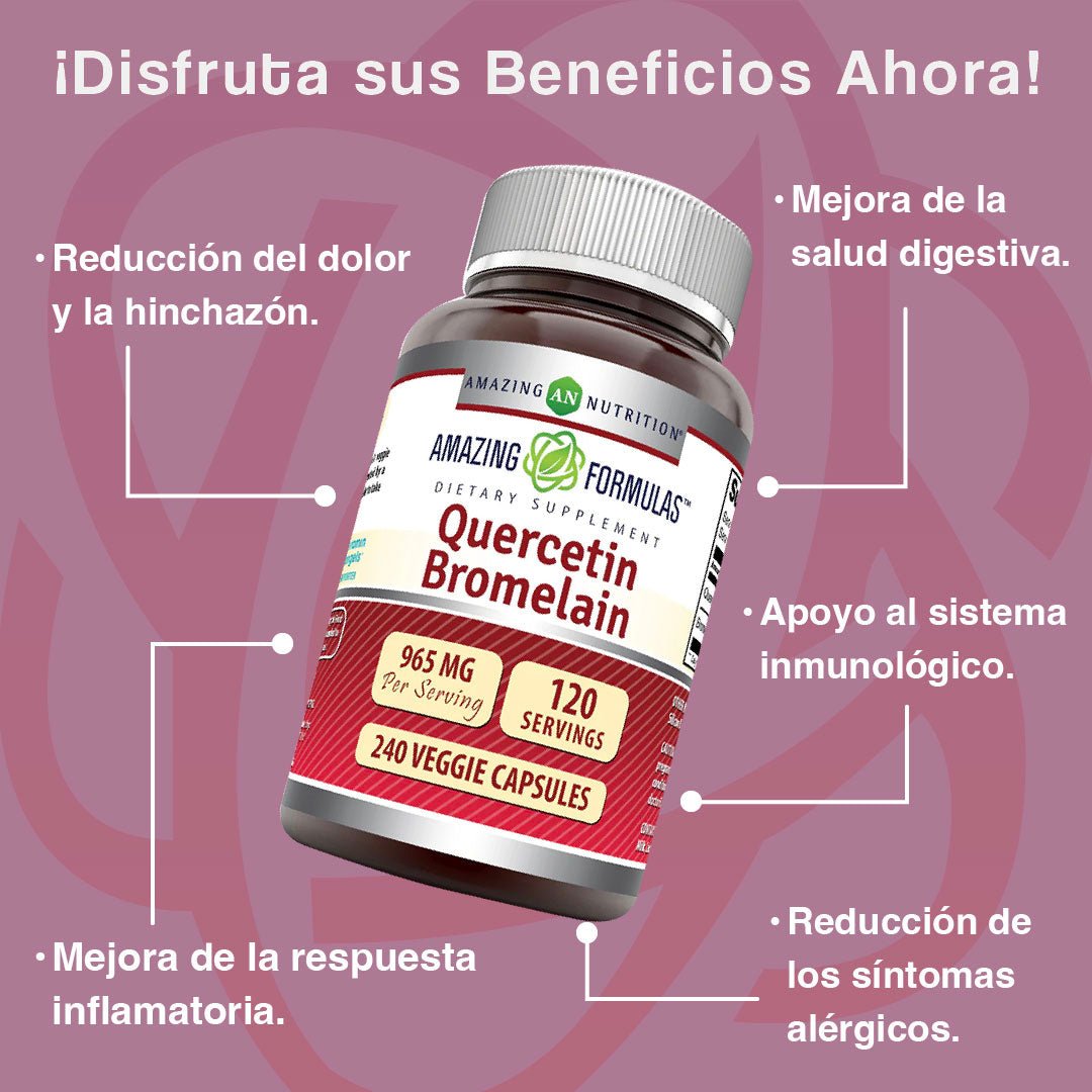 Amazing Nutrition Quercetina con Bromelina 240 Cápsulas - Hi Vitamins