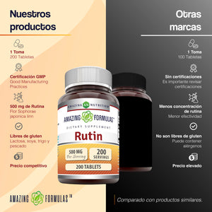 AMAZING FORMULAS RUTIN 500 MG RUTINA 200 TABLETS