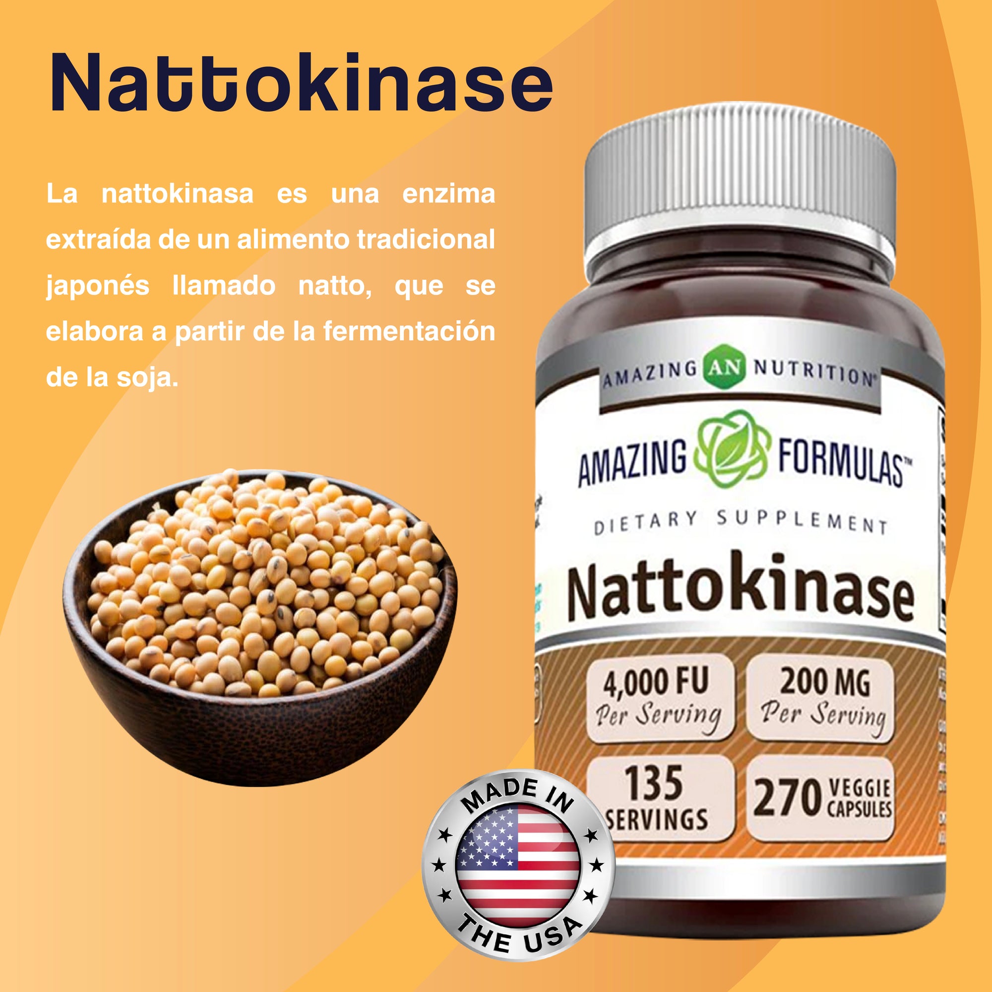 AMAZING FORMULAS NATTOKINASE 100 MG  270 CAPSULES